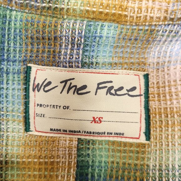 We The Free Plaid Long Sleeve Shirt Oversized Relax Fit - Picture 10 of 12